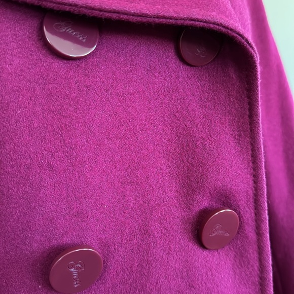 Guess Fuchsia/Plum Wool Blend Coat Size M - Picture 2 of 5